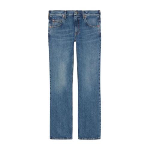 Blå Denim Straight Leg Jeans