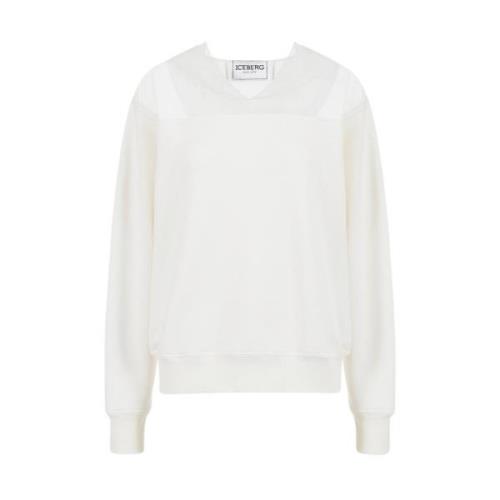 Sweatshirt med logo og organza detaljer