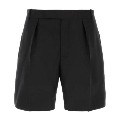 Sorte uld Bermuda shorts