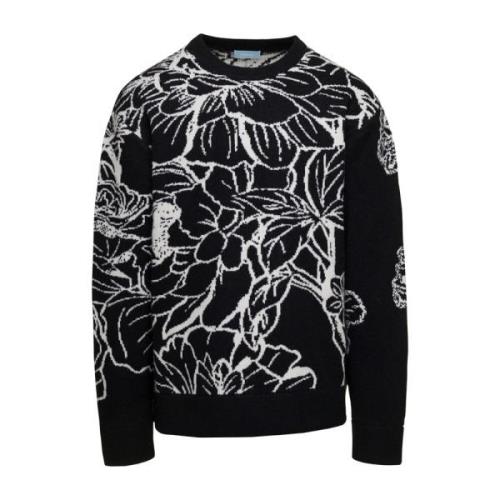 Blomstret Strik Crewneck Sweater