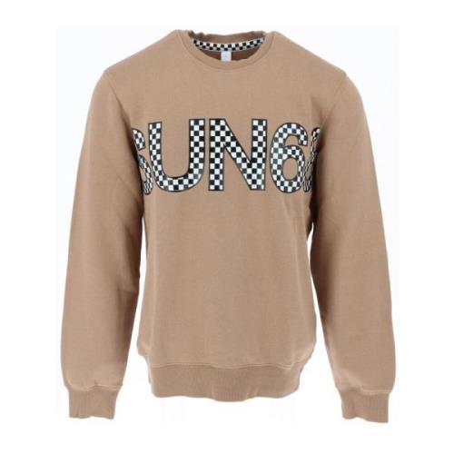 Beige Print Sweatshirt til Mænd