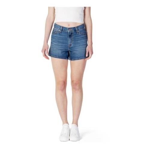 Blå Shorts med Lynlås og Knapper