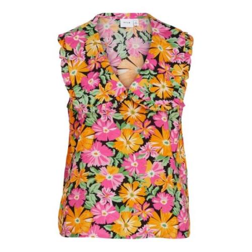 Blomstret V-Hals Bluse