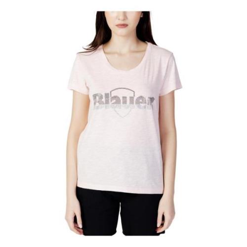 Lyserød Rhinestone Print T-shirt