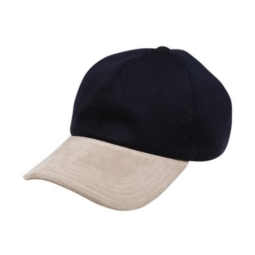 Baseball Hat i Silke med Suede Skygge