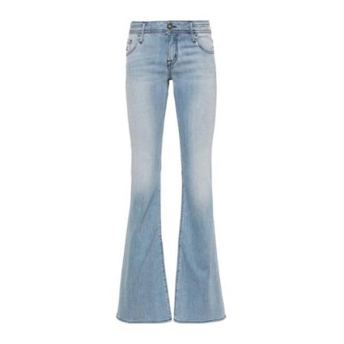 Blå Vasket Denim Bootcut Jeans