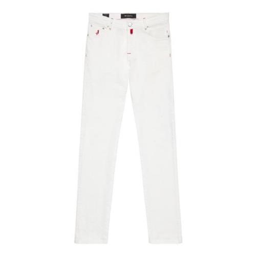 Slim-Fit Hvide Denim Jeans