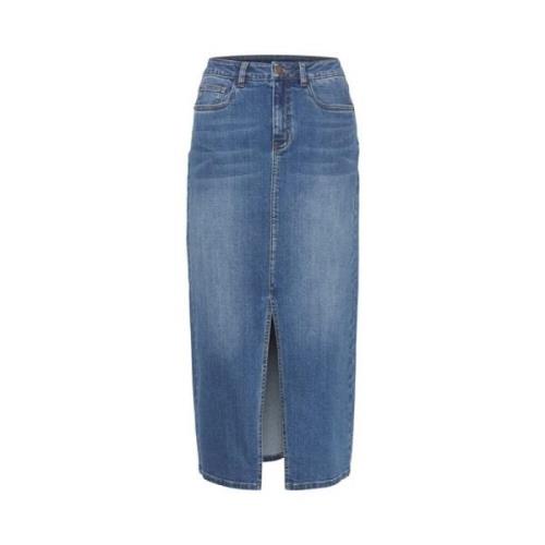 Opdelt Denim Nederdel