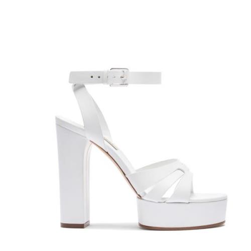 Hvid Læder Plateau Sandal