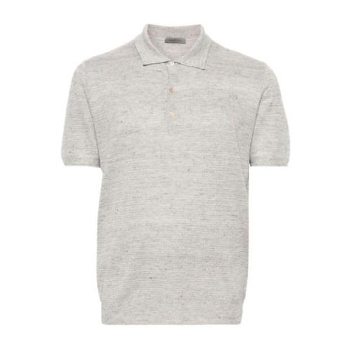 Linned/silke polo shirt