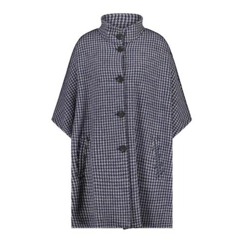 Moderne Poncho med Klassisk Houndstooth Mønster