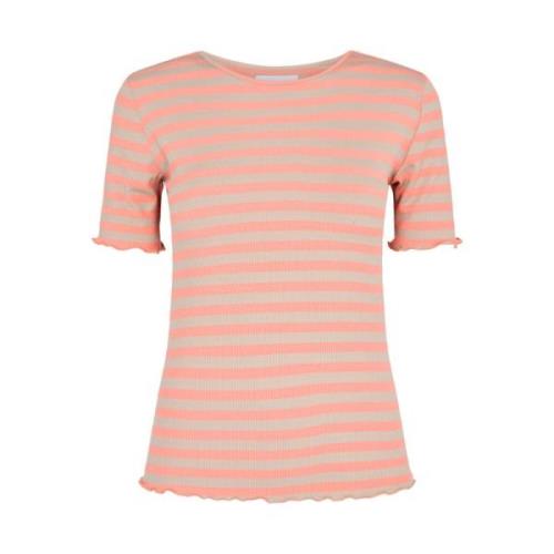 Natalia Bluse SS - Peach Sand Stripe