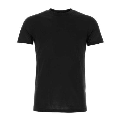 Sort silkeblandet T-shirt