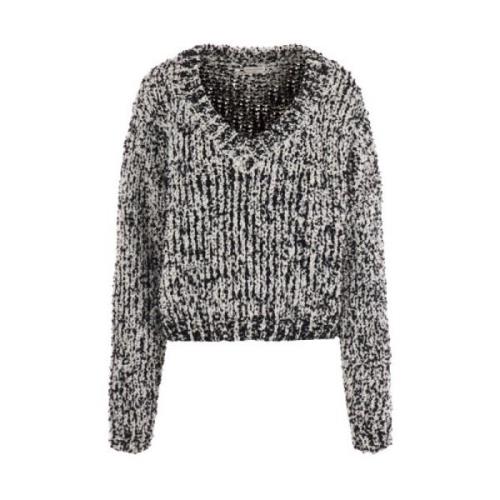 Sort Sweater med Metallic Fibers