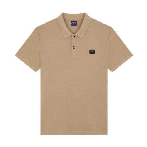 bomuld Piqué Polo med ikonisk badge - Beige - L