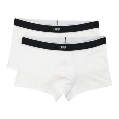 Hvide Boxershorts med Elastisk Talje