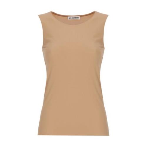 Beige Satin Top til Kvinder