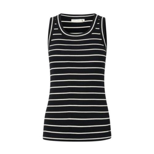 Stribet Tank Top - Sort/Hvid Tynd