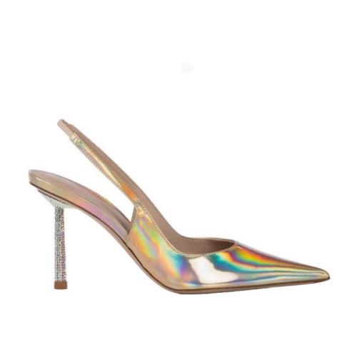 Iridescent Slingback Sandaler med Krystal Stilet