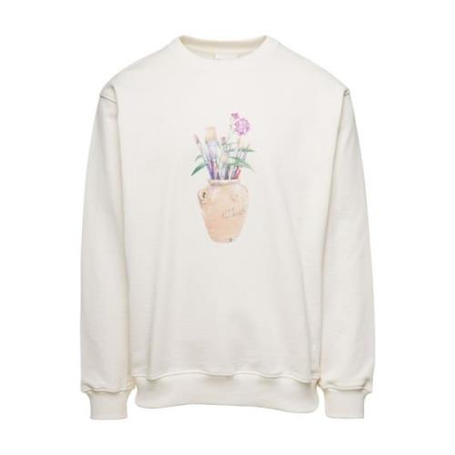 Hvid Penselstrøg Sweatshirt