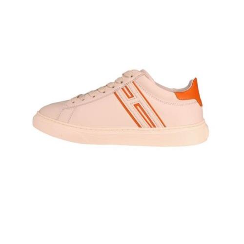 Orange Læder Sneaker med Gummisål