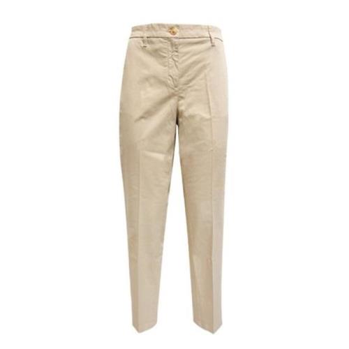 Beige Slim Fit Bomuld Bukser