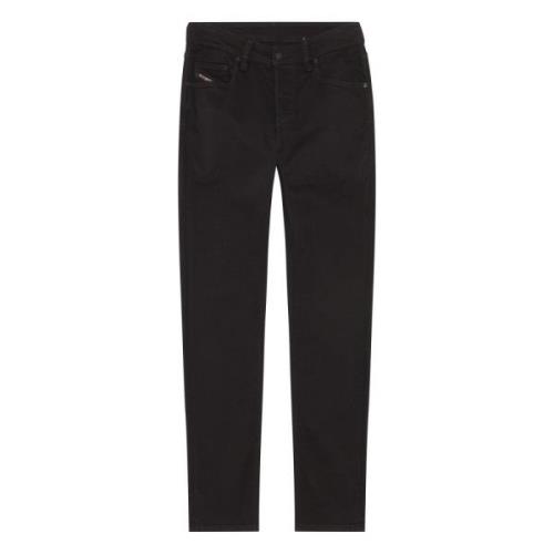 Slim-Fit Tapered Sorte Jeans