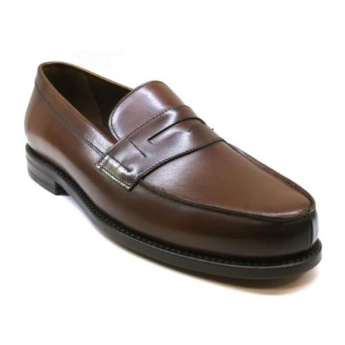 Brun Kalveskind Loafer med Penny Strap