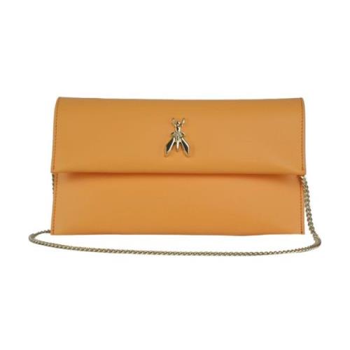 Orange Læder Clutch Taske