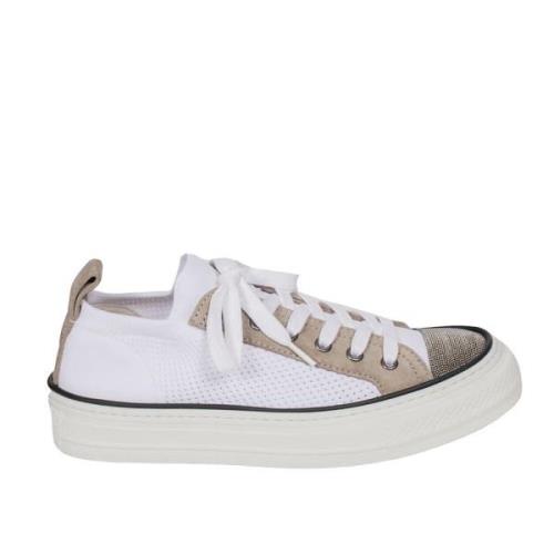 Ribbed Low Top Sneakers med Monile