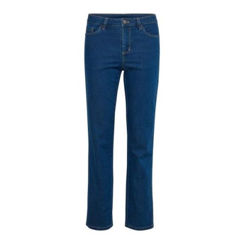 Kaffe Kavicky Straight Jeans Bukser Medium Blue Washed Denim