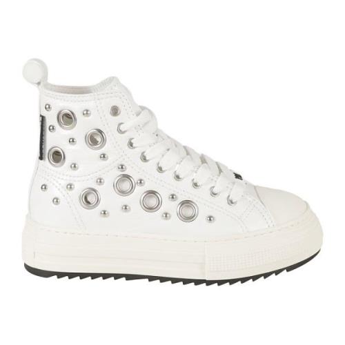 Hvide læder studded sneakers