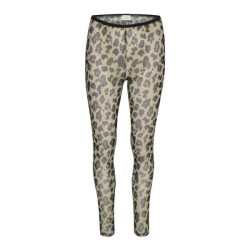 Lys Grøn Leopard Print Leggings