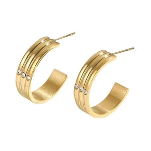 Joy Waterproof Clear CZ Triple Hoop Earring 18K Gold Plating