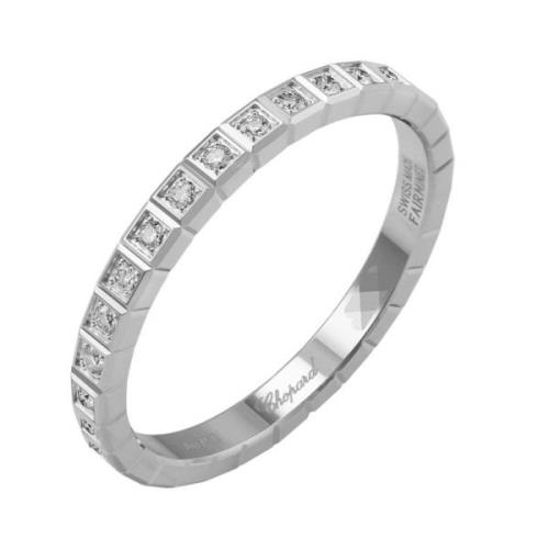 Ice Cube Pure White Gold Diamond Full-Set Ring