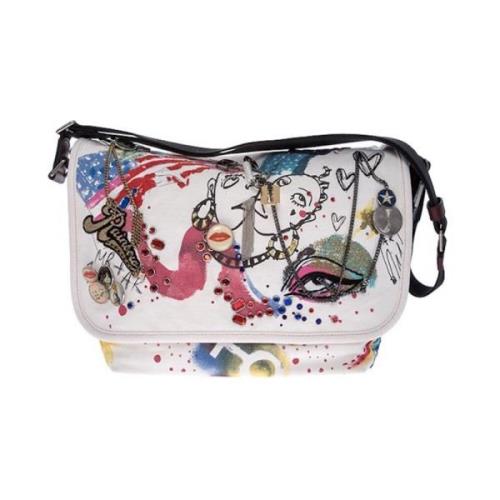 Collage Printed Canvas Tote Taske