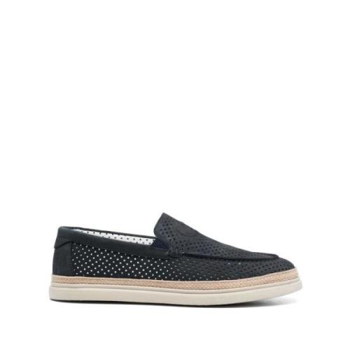 Blå Nabuk Slip-On Loafers