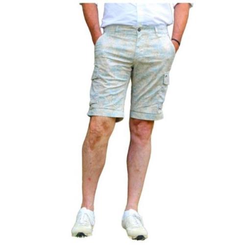 Cargo Bermuda Shorts med Palmeprint