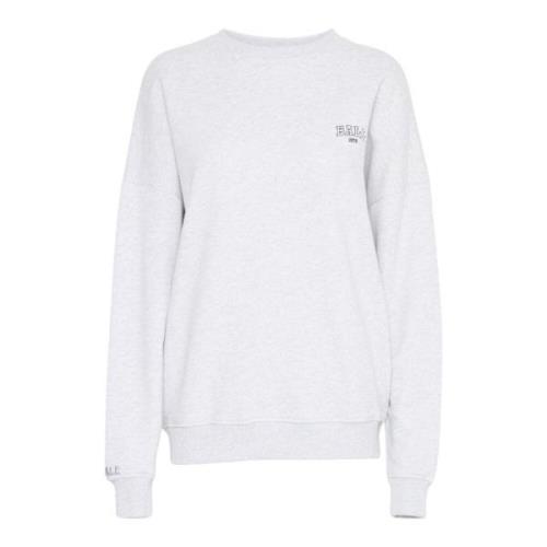 Grafisk Print Sweatshirt Hvid Melange