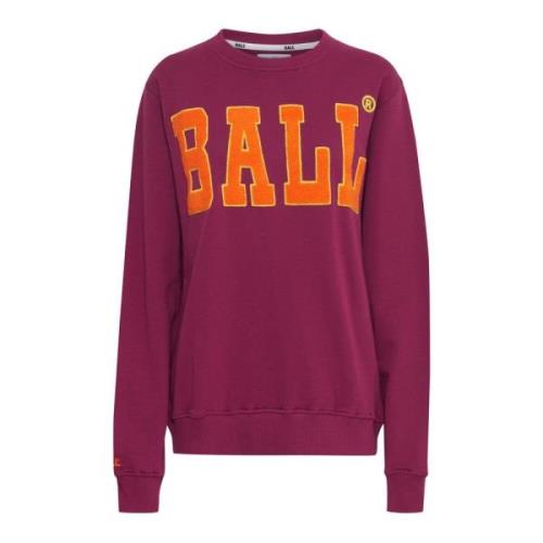 Magenta Broderet Sweatshirt