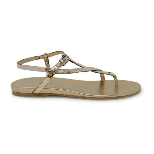 Bronze Læder Flade Sandaler SS24