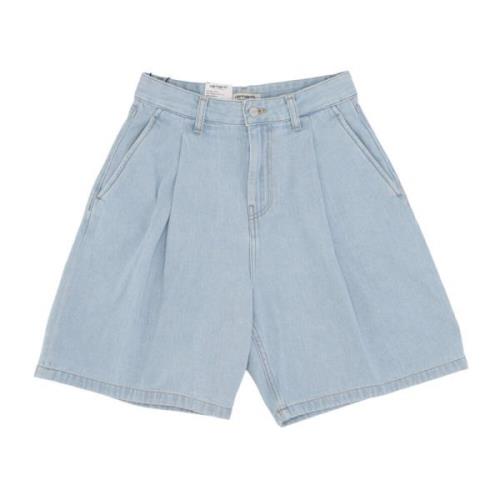 Blå Stone Bleget Denim Shorts