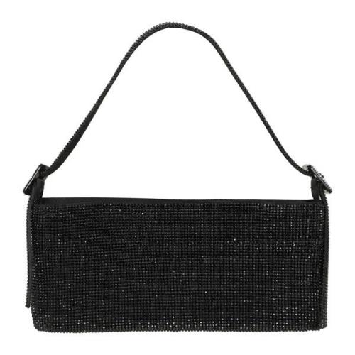 Sort Krystal Net Mini Clutch Taske