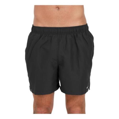 Sorte Beachwear Shorts med Swoosh Print