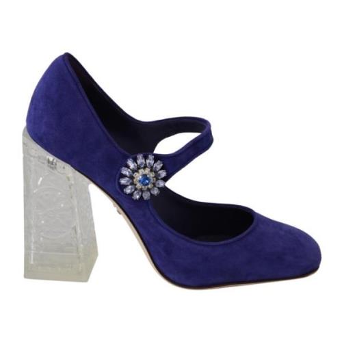 Lilla Krystal Mary Janes Pumps