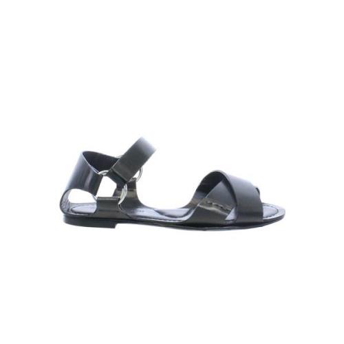 Sort flad sandal