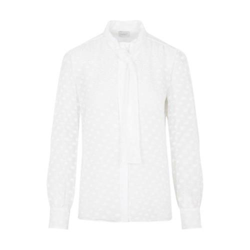 Luksuriøs Ivory Silkeblandet Top