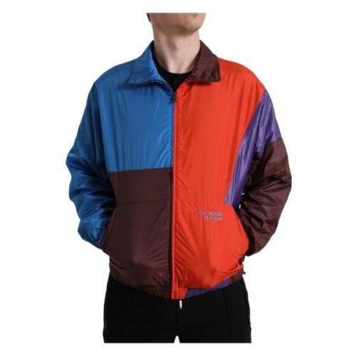 Multifarvet Blok Windbreaker Jakke