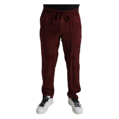 Maroon Crown Silke Pyjamas Bukser