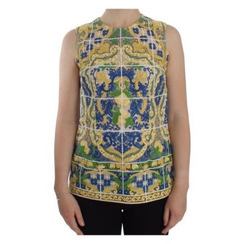 Multifarvet Majolica Broderet Tank Top